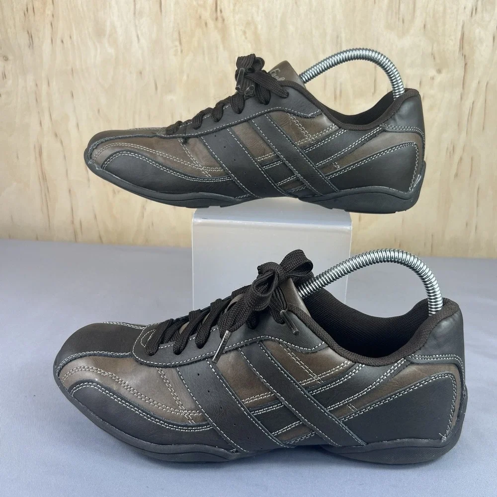 American Eagle Men's Leather Dress Sneakers Size 8 Casual Lace Up Shoes Used